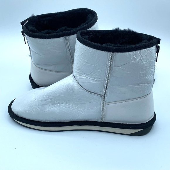 EMU Australia Stinger Mini Zip White Leather Boots Water Resistant W7/M6 NWOB - Picture 8 of 10